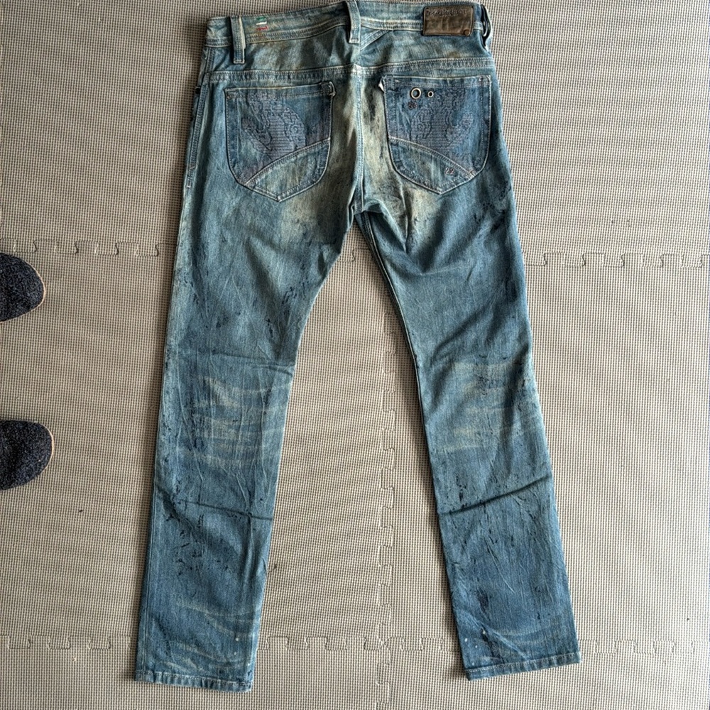 RARE Diesel Thanatos Distressed Wash 0072L Denim Jeans W31 L30 True Waist 34”